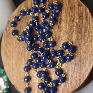 N1204 authentic lapis lazuli pure stone necklace for collectors of fine jewelry